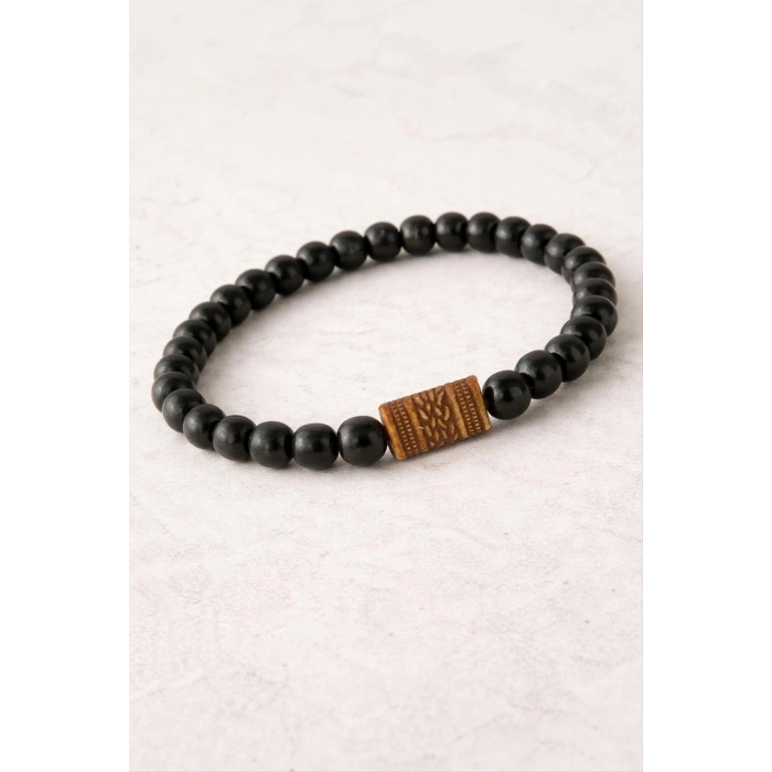 Oval Bambu Ahşap Bileklik 8 mm