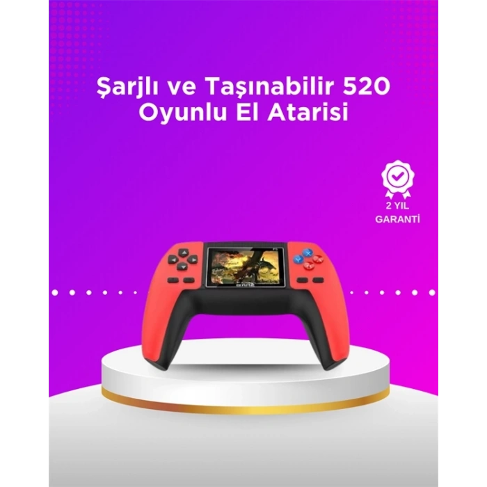 P5 Taşınabilir Retro Konsol – 520 Oyun, Ergonomik Tasarım, Nostaljik Eğlence