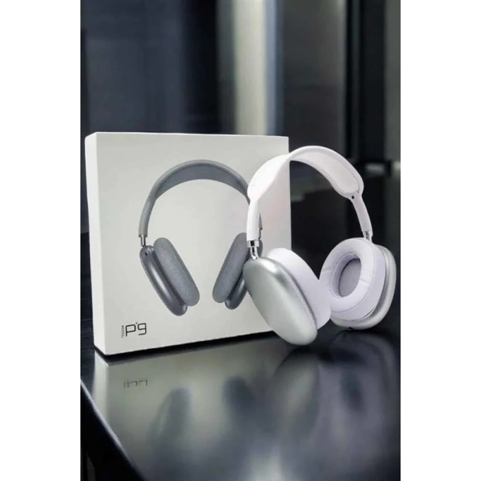 P9 Air Max Kablosuz 5.0 Mikrofonlu Bluetooth Kulaklık Beyaz Yüksek Ses Kaliteli