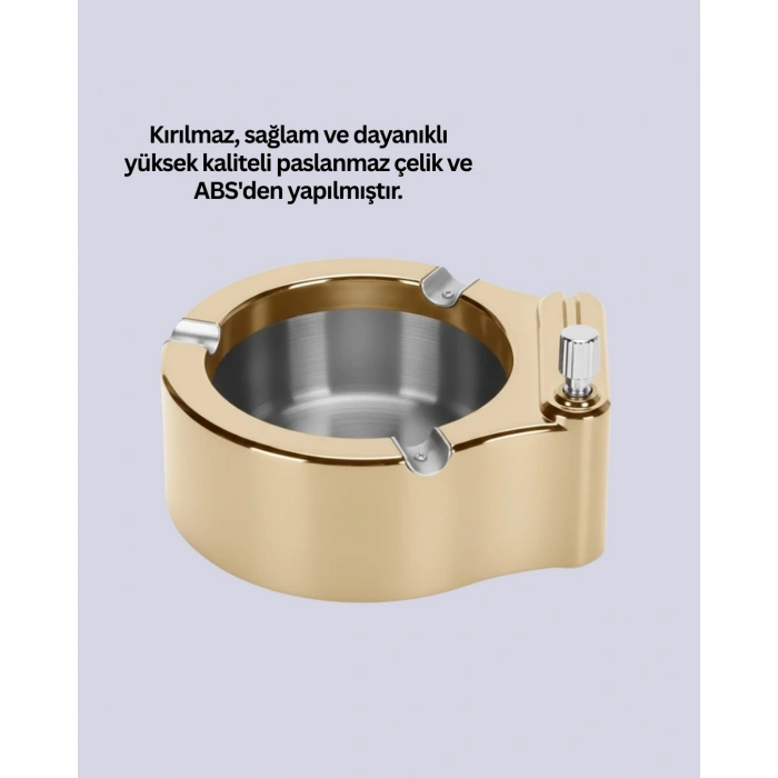 Paslanmaz Çelik Küllük Çakmaklı Masa Üstü Kullanım