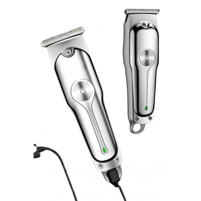 Paslanmaz Çelik lı Kablosuz Şarjlı Dijital Göstergeli Tıraş Makinesi