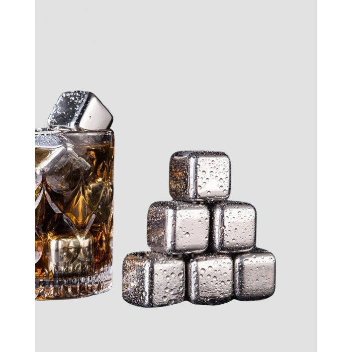 Paslanmaz Çelik Metal Buz Küpü Seti Sulandırmadan Soğutma ve Klips Dahil