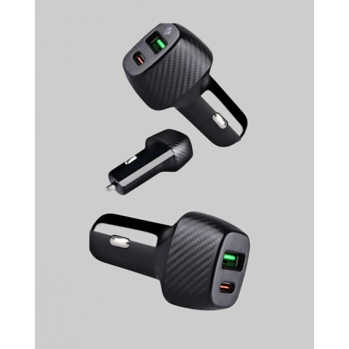 PD Destekli 38W Araç Şarj Başlığı Type-C + USB Çift Çıkış Hızlı Şarj