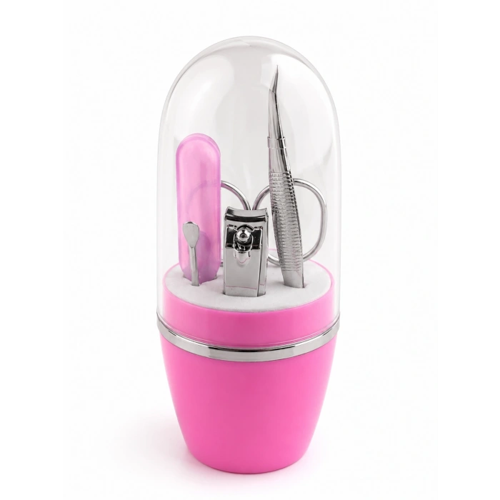 Pembe Tırnak Bakım Seti Cımbız Makas Tırnak Makası ve Törpü İçeren Kit