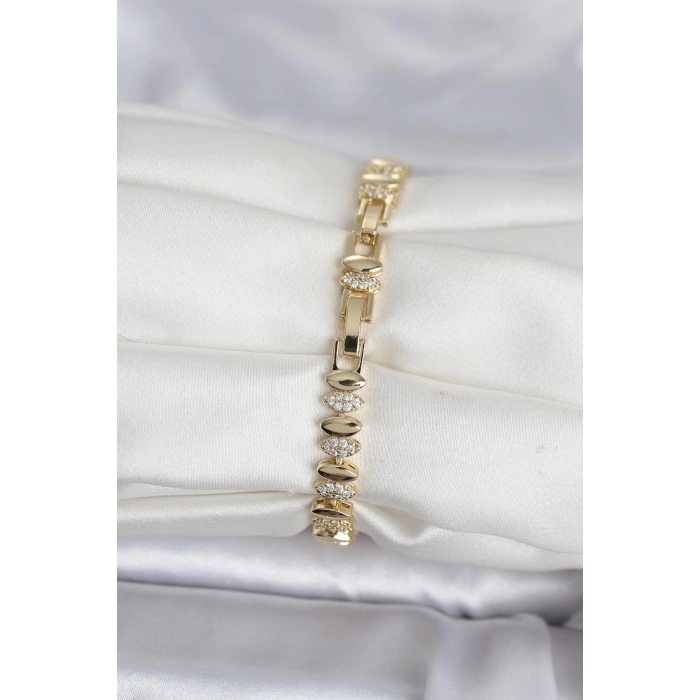 Pirinç Gold Renk Arpa Model Kadın Bileklik