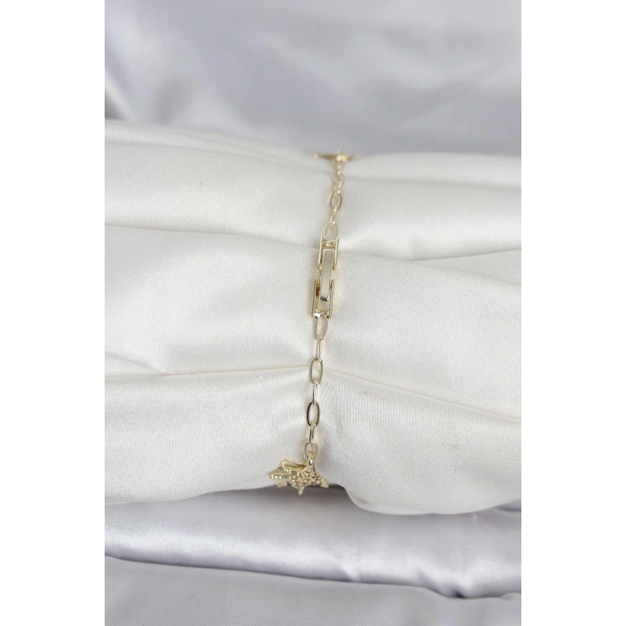 Pirinç Gold Renk Kutup Yıldızı Model Kadın Bileklik