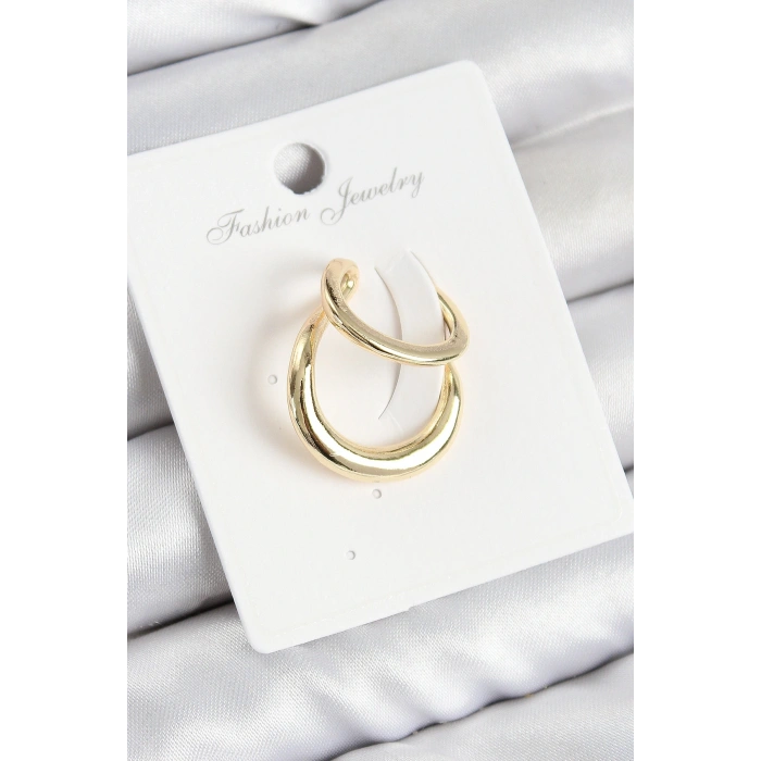 Pirinç Halka Model Gold Renk Sağ Kıkırdak Küpe