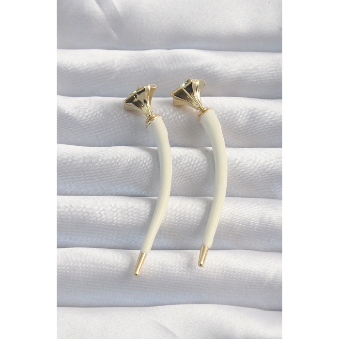 Pirinç Krem Renk Botega Küpe