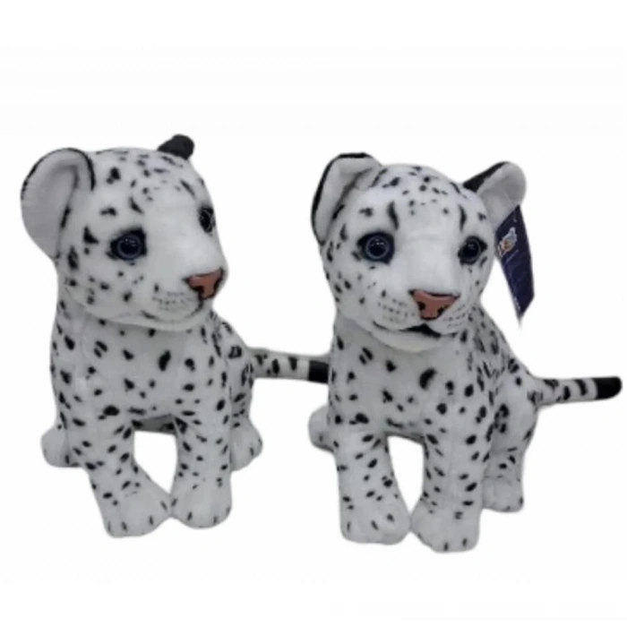 PL50135 25 CM OTURAN KÜÇÜK BEYAZ LEOPAR-HLY