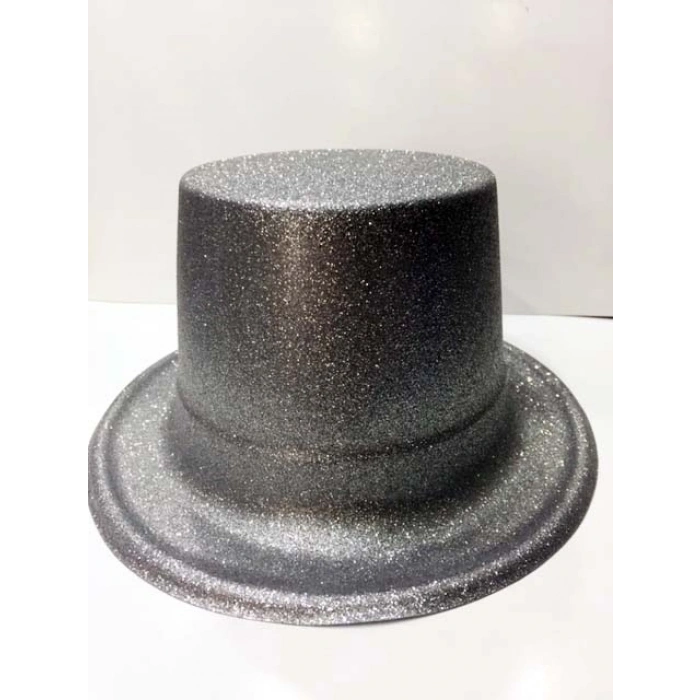 Plastik Parti Şapkası Gümüş Siml