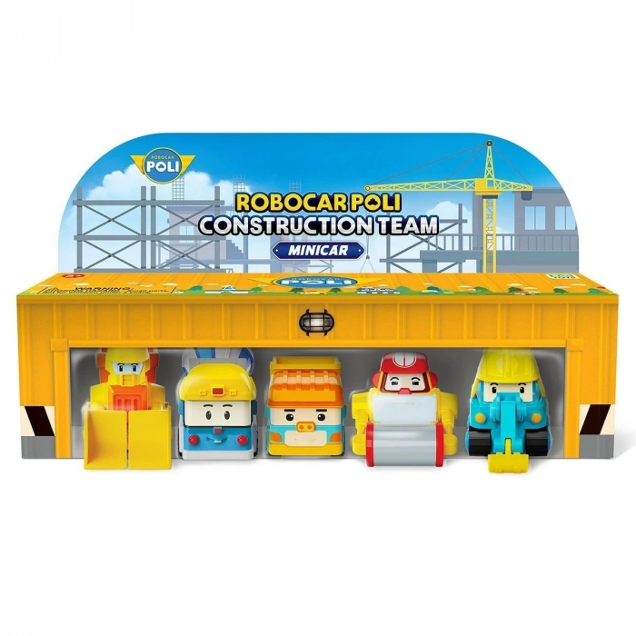 POLI MRT-761 Robocar Poli Mini İnşaat Araçları 5li Set