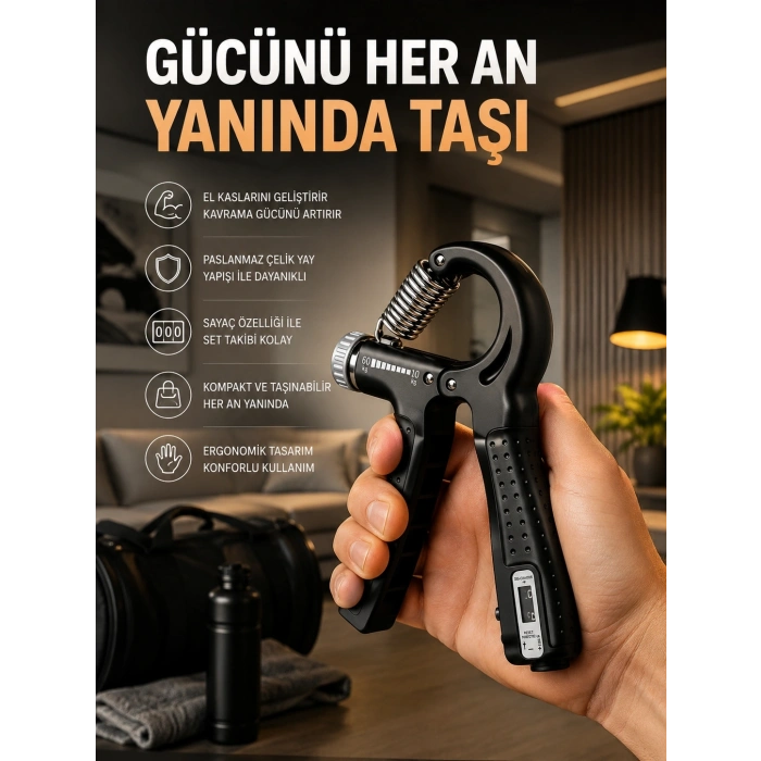 Portatif Ayarlanabilir El Yayı Sayaçlı Dayanıklı Çelik Yay