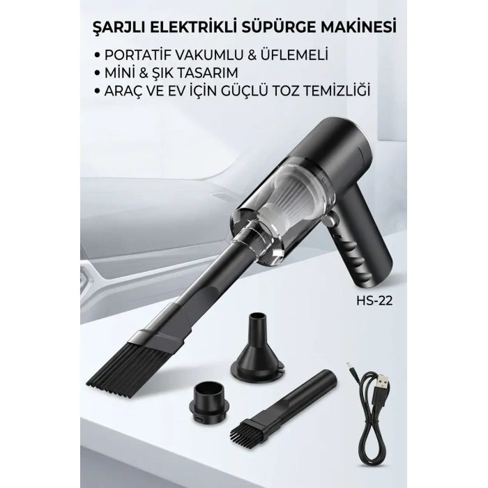Portatif Mini Araç Süpürgesi El Tipi Kullanışlı Oto Temizlik Süpürgesi Ürün Modeli