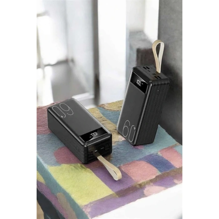 Powerbank 60.000 MAH 4 Portlu Uzun Şarj Süreli Dijital Göstergeli