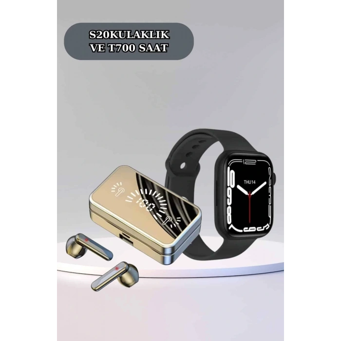 Powerbank Bluetooth Kulaklık Ve Yeni Model Akıllı Saat Seti ANC Özelliği Dokunamatik