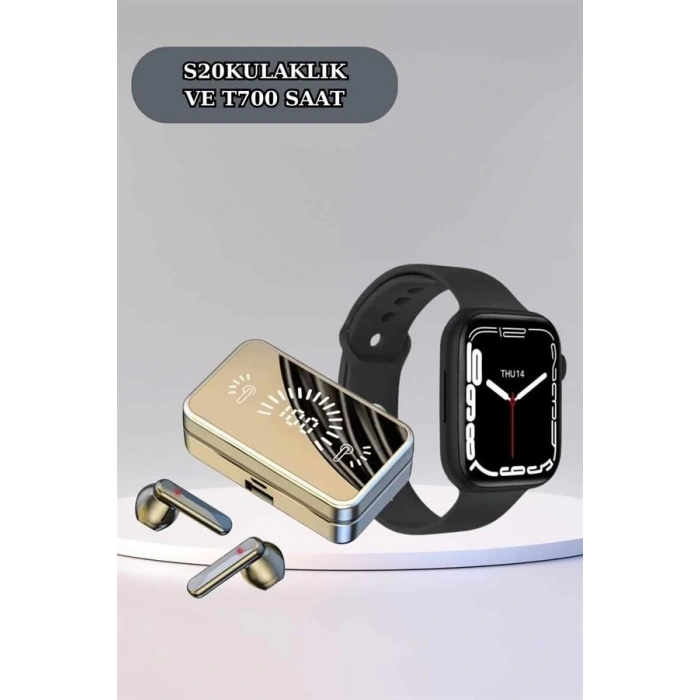 Powerbank Bluetooth Kulaklık Ve Yeni Model Akıllı Saat Seti ANC Özelliği Dokunamatik