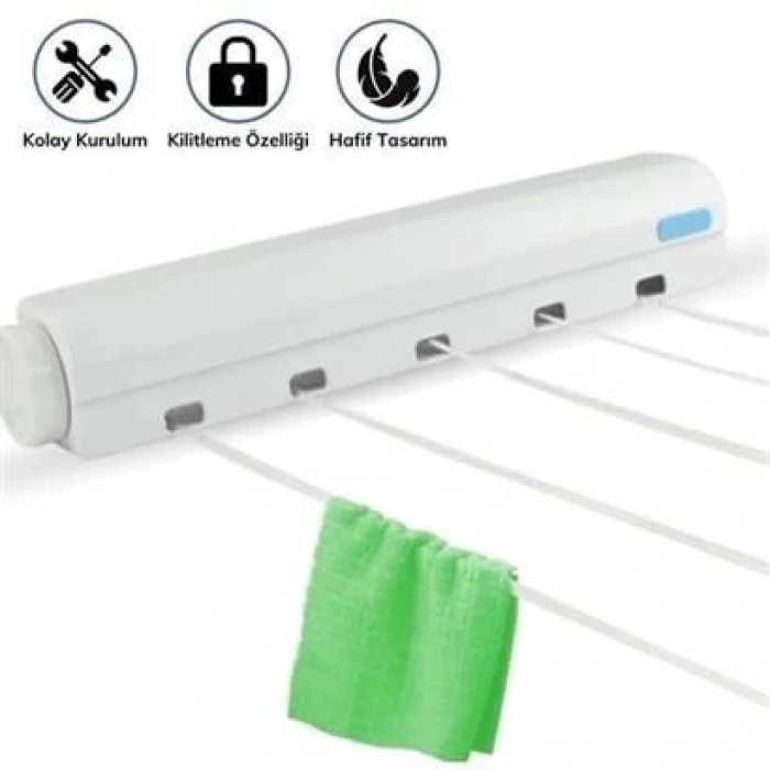 Pratik Çamaşır Kurutma Portatif Yeni Nesil Çek As Kolay Askılık 4 İpli Çamaşır Askılığı