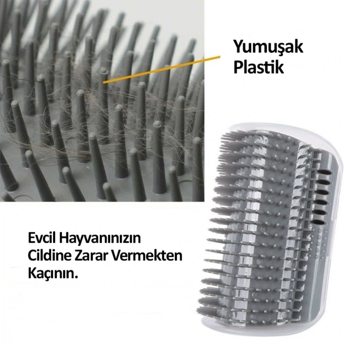 Pratik Kedi Tüyü Kaşıma Ve Tarama Aparatı Duvara Monte Kaşıma Aleti (5047)