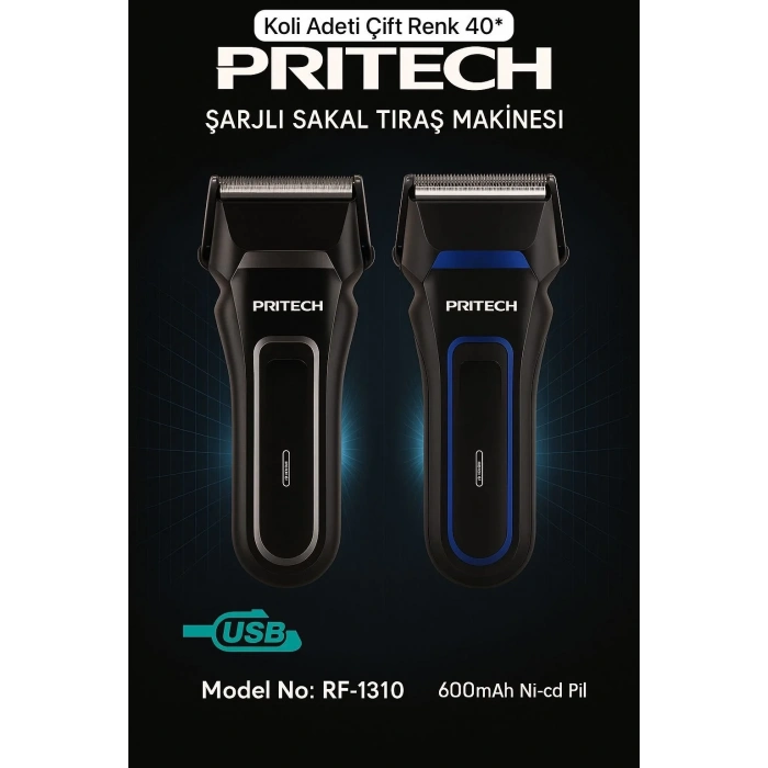 Pritech Şarjlı Sakal Tıraş Makinesi Seyahat RF-1310 (5047)