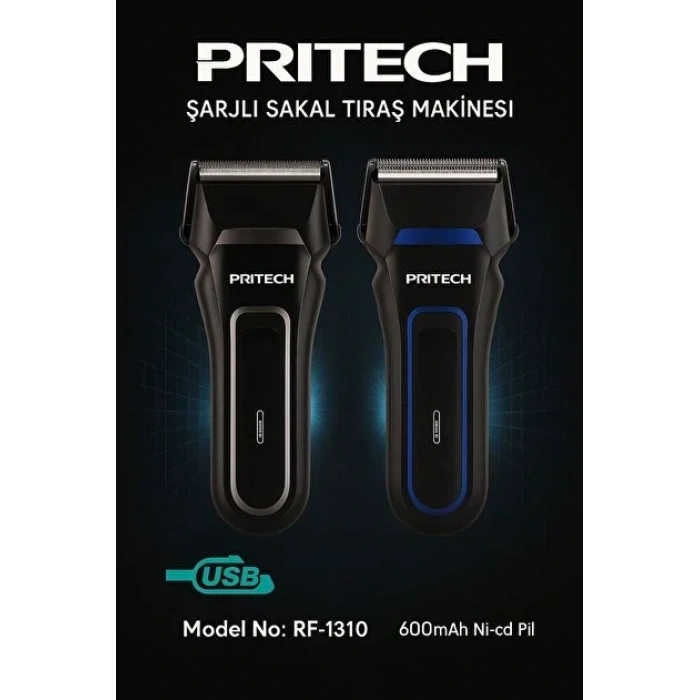 Pritech Şarjlı Sakal Tıraş Makinesi Seyahat RF-1310 (5047)
