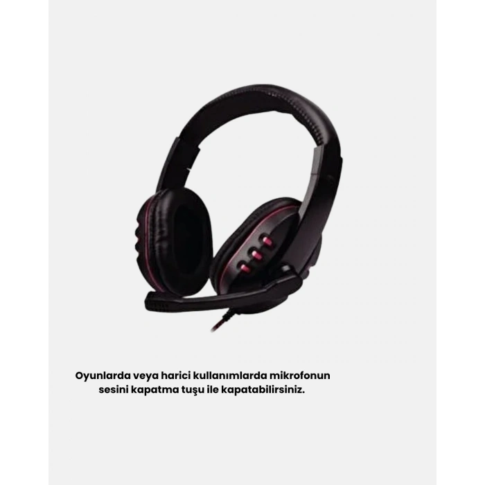 Profesyonel Gaming Kulaklık – Mikrofonlu, Yumuşak Pedli, Stereo Ses Kalitesi, Tere Dayanıklı