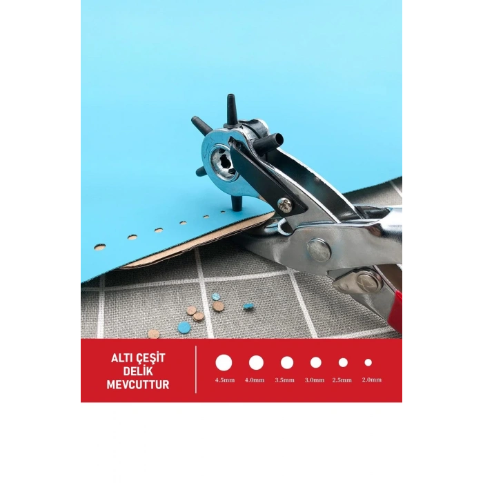 Profesyonel Kolay Kemer Deri Delik Açma Delme Aleti 6 Farklı Delik Açma Delici Pensesi Aparatı