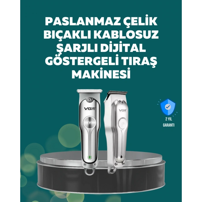 Profesyonel Saç ve Sakal Kesme Makinesi – Şarjlı, Sessiz Motor, Ayarlanabilir Tarak