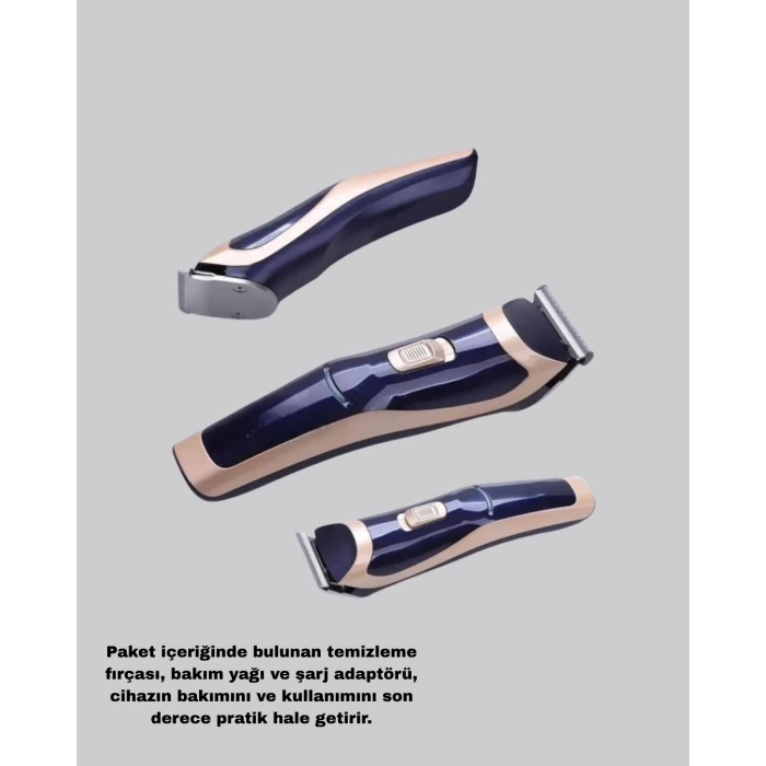 Profesyonel Şarjlı Saç ve Sakal Kesme Makinesi – Unisex, 12 mm Ayarlanabilir Başlık