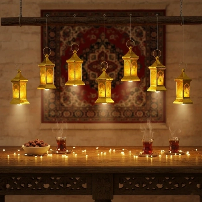 Ramazan Temalı Altıgen Kubbe LED Lamba