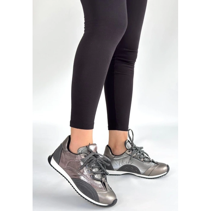 Ranu Platin Cilt Paraşüt Detaylı Bağcıklı Spor Ayakkabı