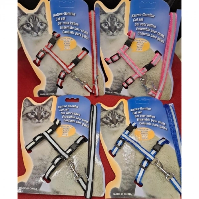 Reflektörlü Kedi Gezdirme Tasması