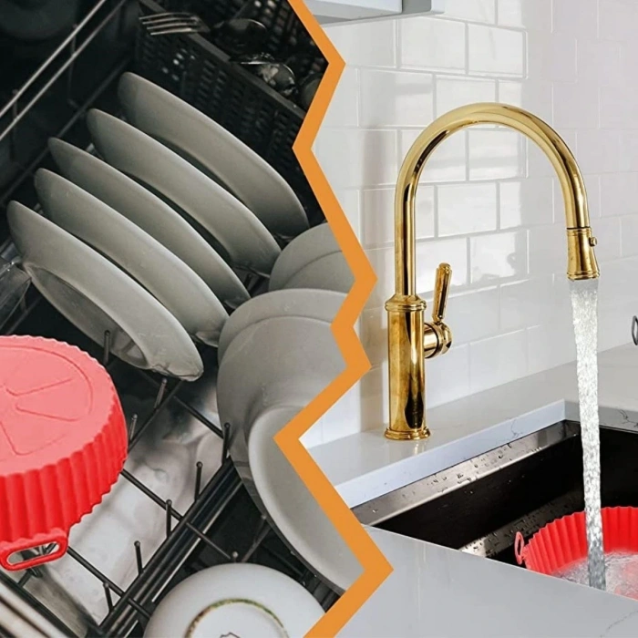 Renkli Isıya Dayanıklı Yıkanılabilir Silikon Fırın Ve Airfryer Yuvarlak Model Pişirme Matı 20 Cm (5047)