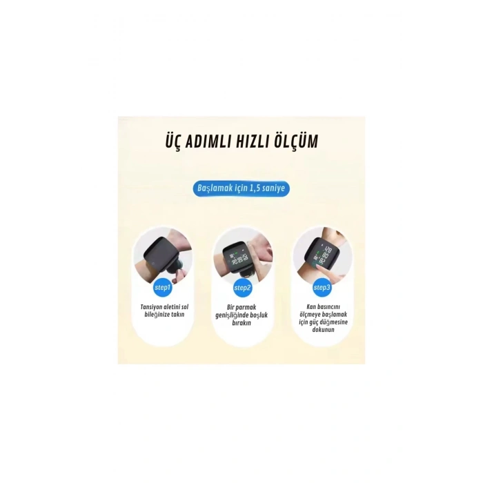 Renkli LCD Ekranlı Bilekten Tansiyon Aleti – Taşınabilir ve Kolay Kullanım Tansiyon Aleti
