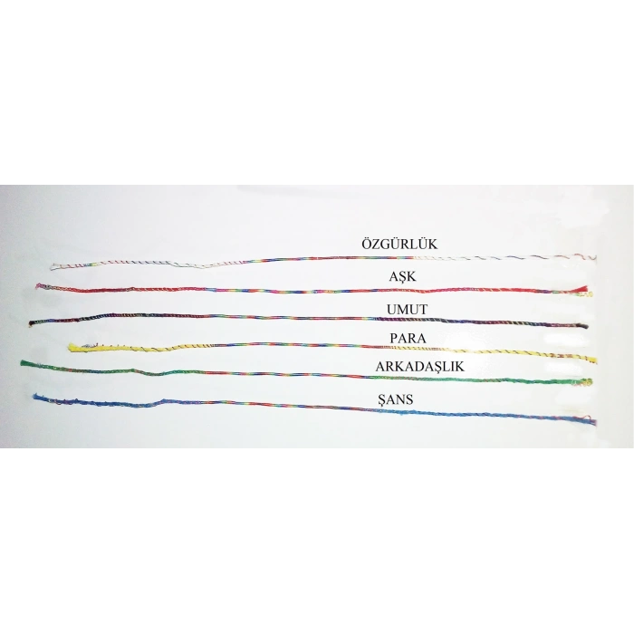 Renkli Şans Bileklikleri - 1 Kartela - ( 65 Adet )