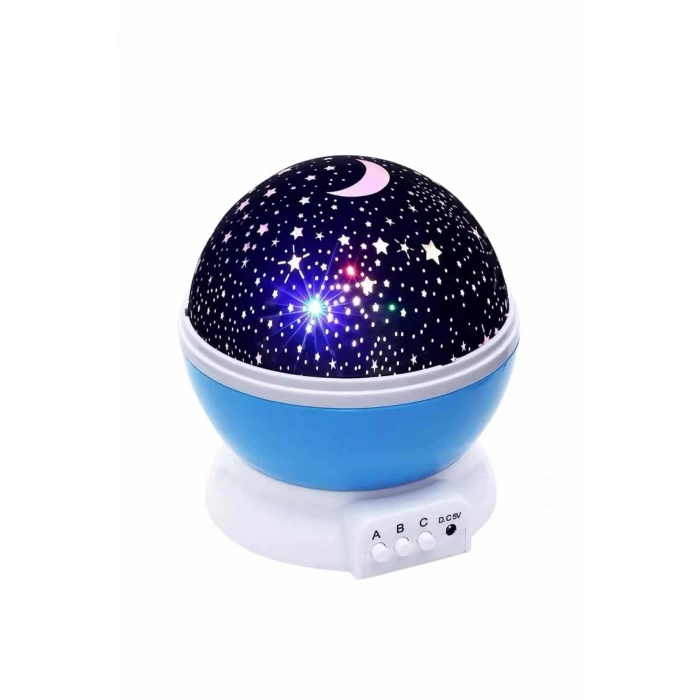 Renkli Yıldızlı Gökyüzü Projeksiyon Gece Lambası Pilli ve USB Kablolu