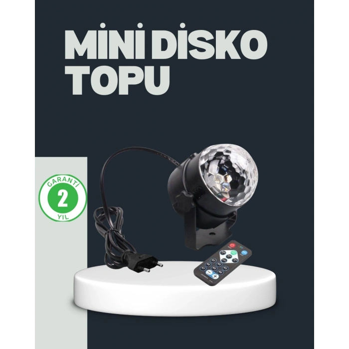 RGB LED Disko Küresi 7 Modlu Uzaktan Kumandalı