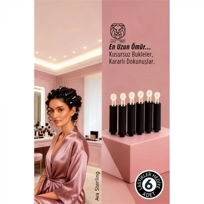 Saç Bigudisi - 6lı Saç Bukle Şekillendirme Seti - Lastikli - Ömürlük Şekillendirme