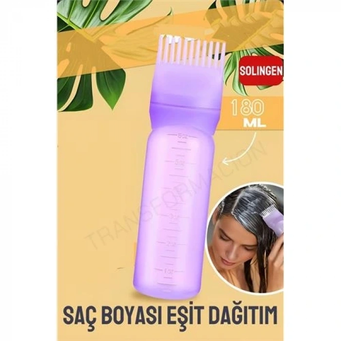Saç Boyası Eşit Dağıtım Şişesi Doldurulabilir Taraklı Aplikatör  Solingen Professional