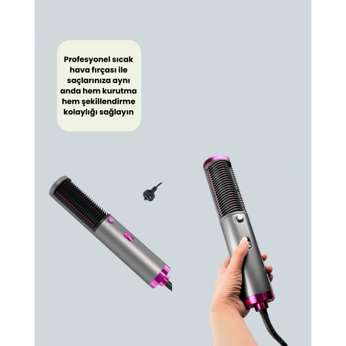 Saç Düzleştirme ve Hacimlendirme Fonksiyonlu Fırça