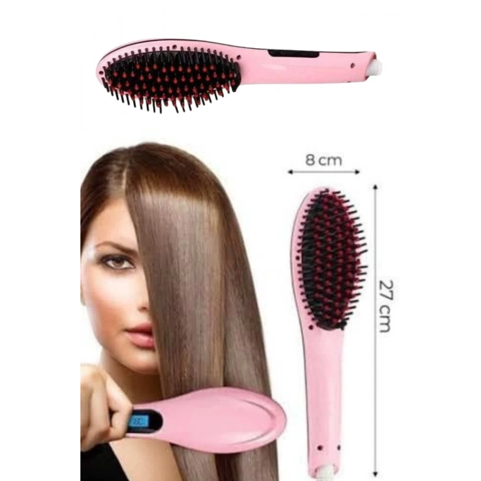 Saç Fırça Akıllı LCD Ekran Pratik Saç Düzleştirici Tarak Pratik Taşınabilir