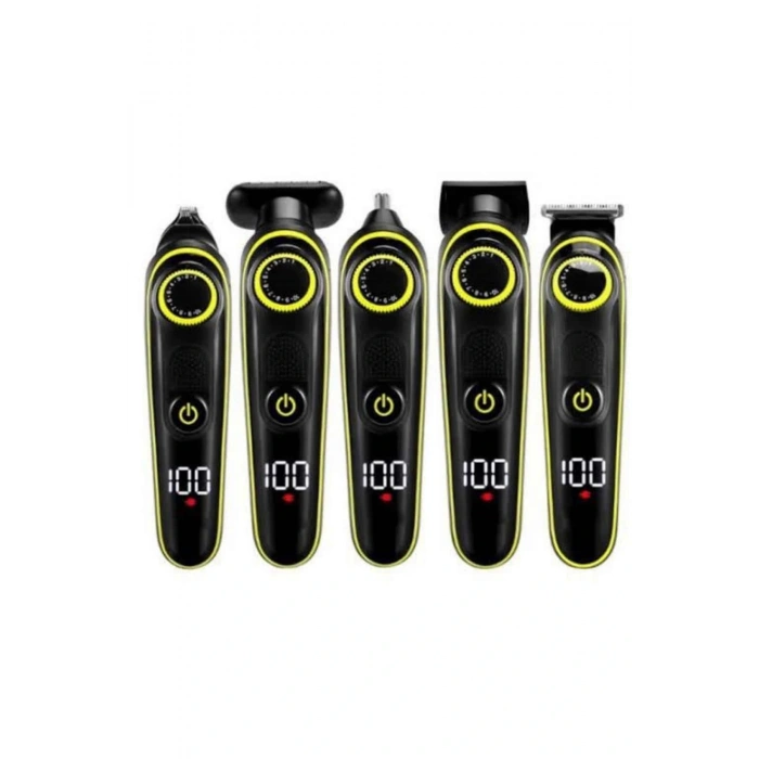 Saç Sakal Şekillendirici Tıraş Makinesi 5 Başlıklı Paslanmaz Çelik lı Unısex