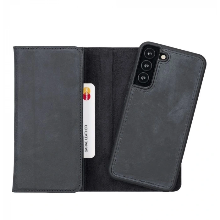 Samsung Galaxy S22 Plus Uyumlu Deri Cüzdanlı Kılıf Santa G1