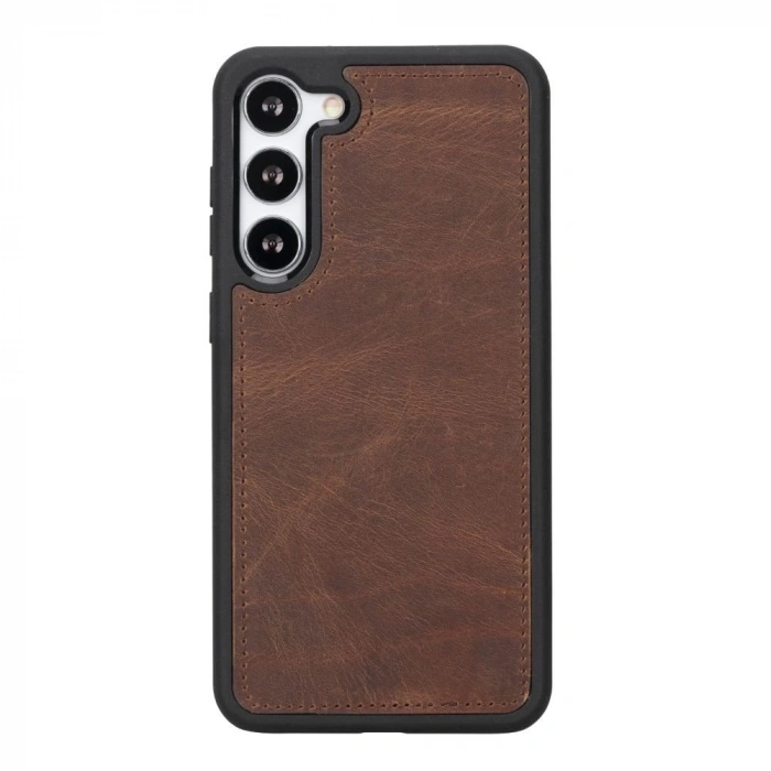 Samsung Galaxy S23 Plus Uyumlu Deri Cüzdanlı Kılıf G2 Kahve