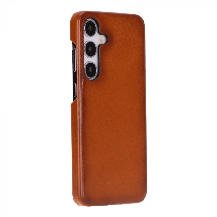 Samsung Galaxy S25 Plus Uyumlu, Hakiki Deri, El Yapımı Arka Kapak, Gölgeli Taba
