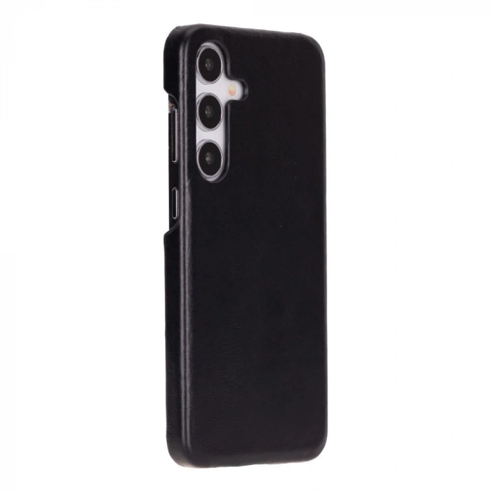 Samsung Galaxy S25 Plus Uyumlu, Hakiki Deri, El Yapımı Arka Kapak, Kömür Siyah