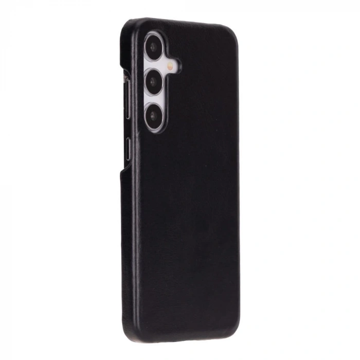 Samsung Galaxy S25 Uyumlu, Hakiki Deri, El Yapımı Arka Kapak, Kömür Siyah