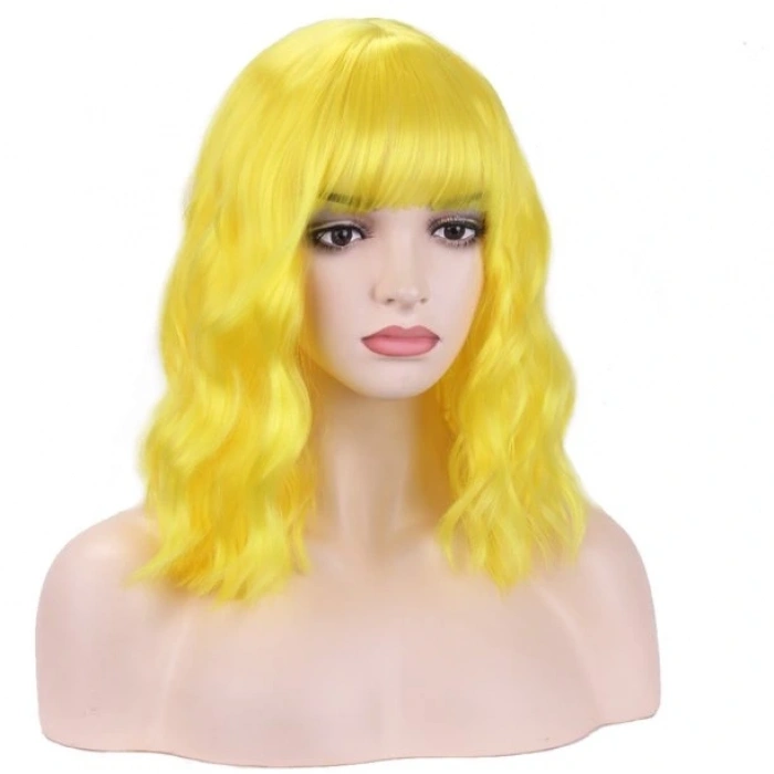 Sarı Renk Uzun Dalgalı Parti Peruğu (5047)