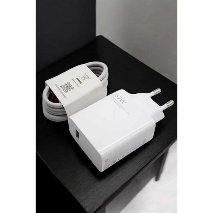 Şarj Aleti 67W Hızlı Şarj Turbo Type-C Uyumlu Şarj Adaptörü Kablosu