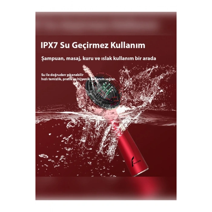 Şarjlı Ve Titreşimli Saç Masaj Tarağı Bakım Yağı Hazneli Fırça