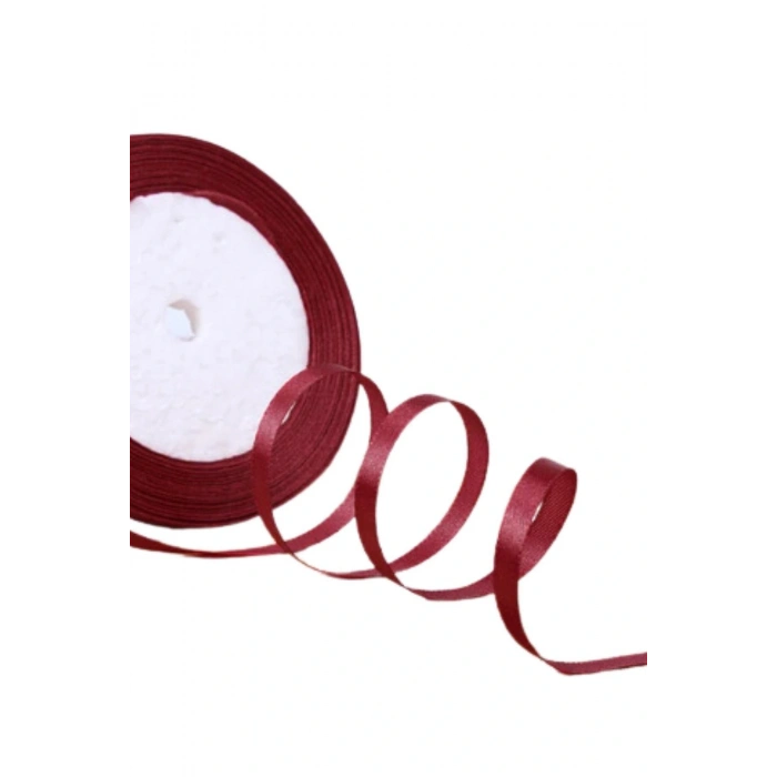 Saten Kurdele 3 cm 10 Metre Bordo